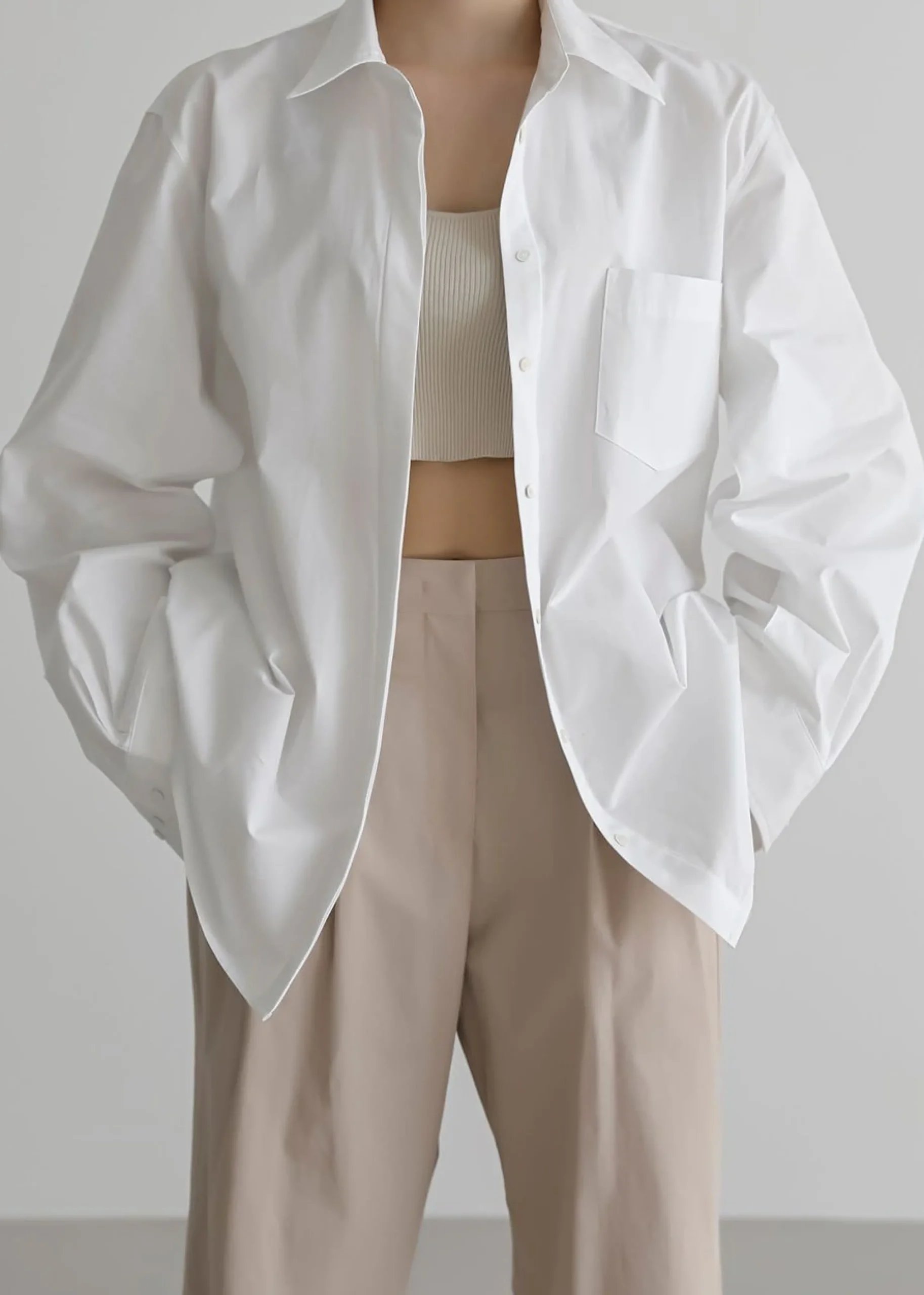 The Frankie Shop Mayim Oversized Shirt White New