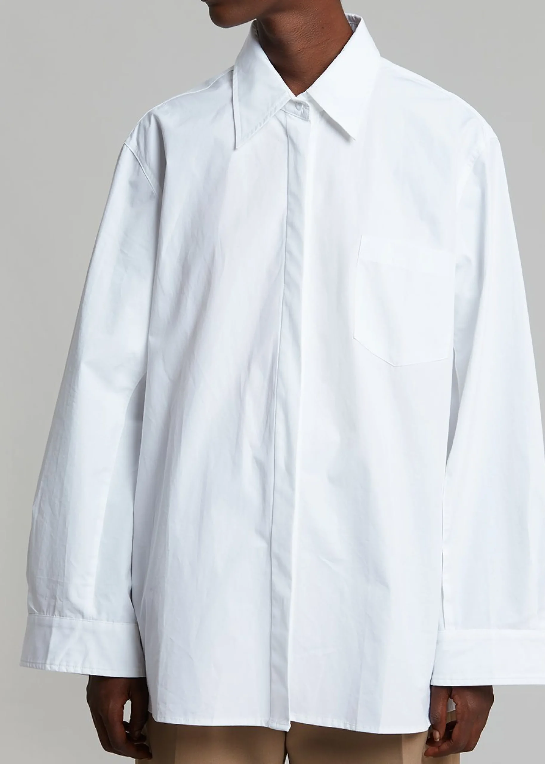 The Frankie Shop Mayim Oversized Shirt White New