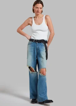 The Frankie Shop Melbourne Ripped Jeans Worn Wash Online