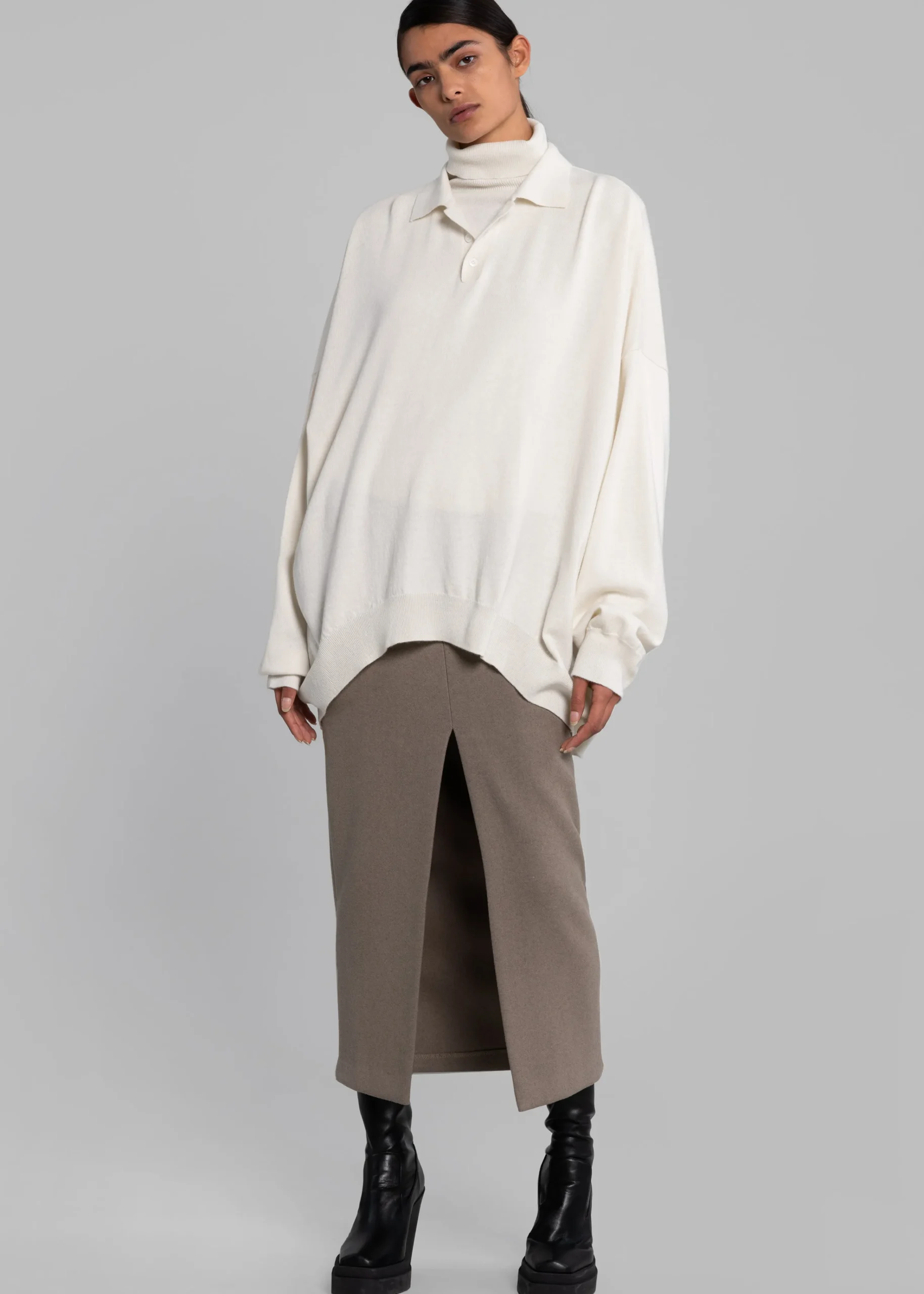 The Frankie Shop Meriel Polo Sweater Cream Best