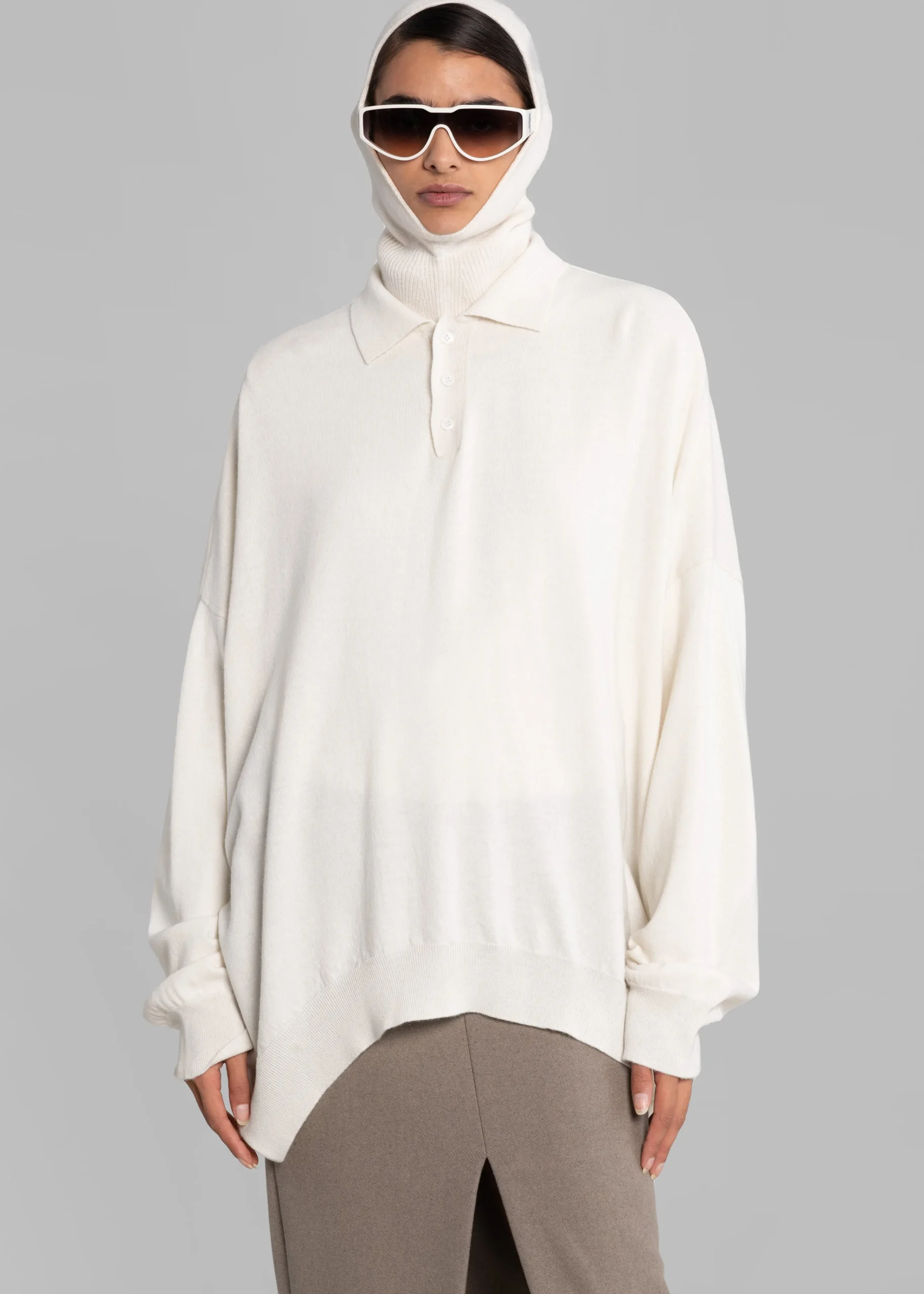The Frankie Shop Meriel Polo Sweater Cream Best