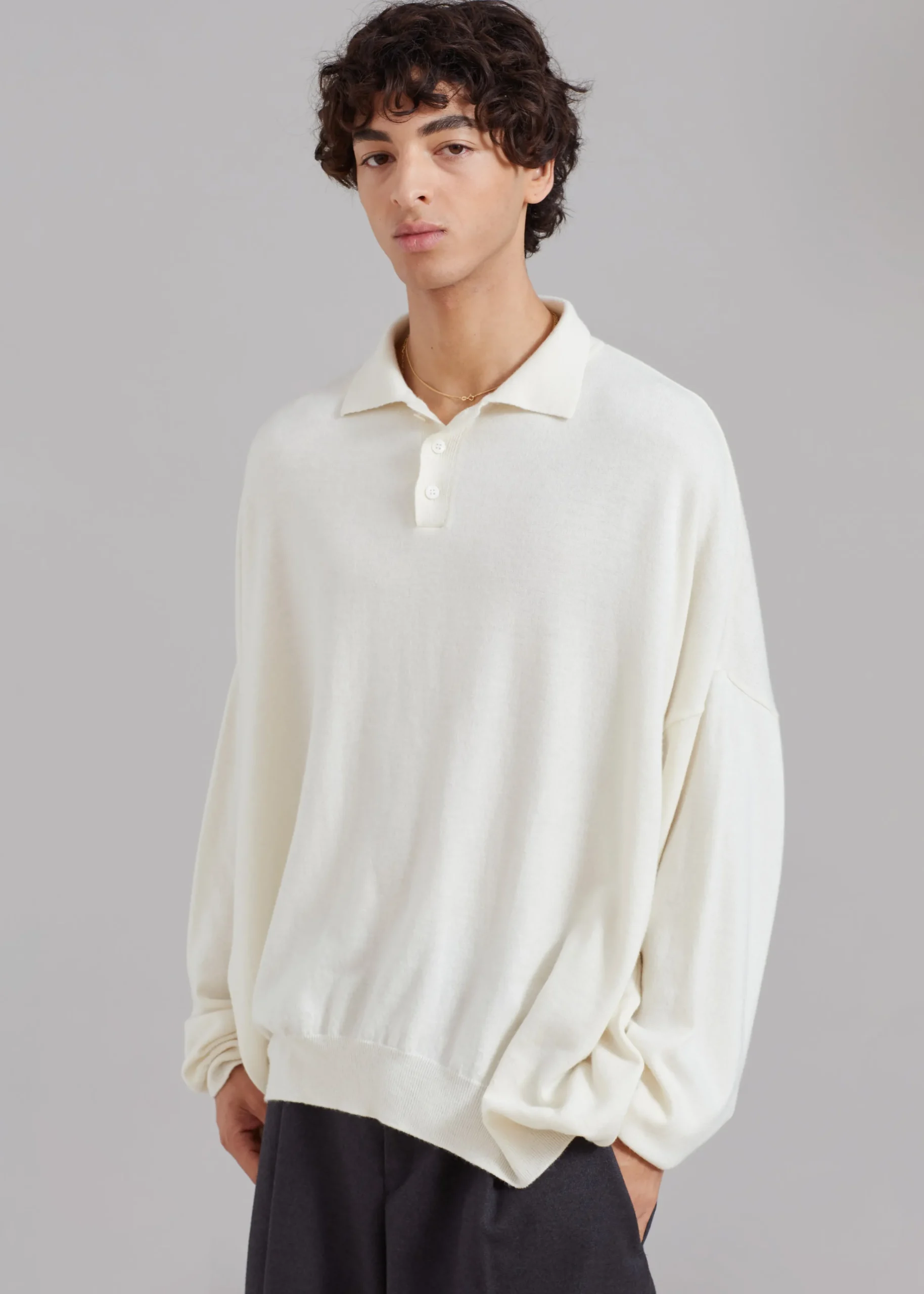 The Frankie Shop Meriel Polo Sweater Cream Best