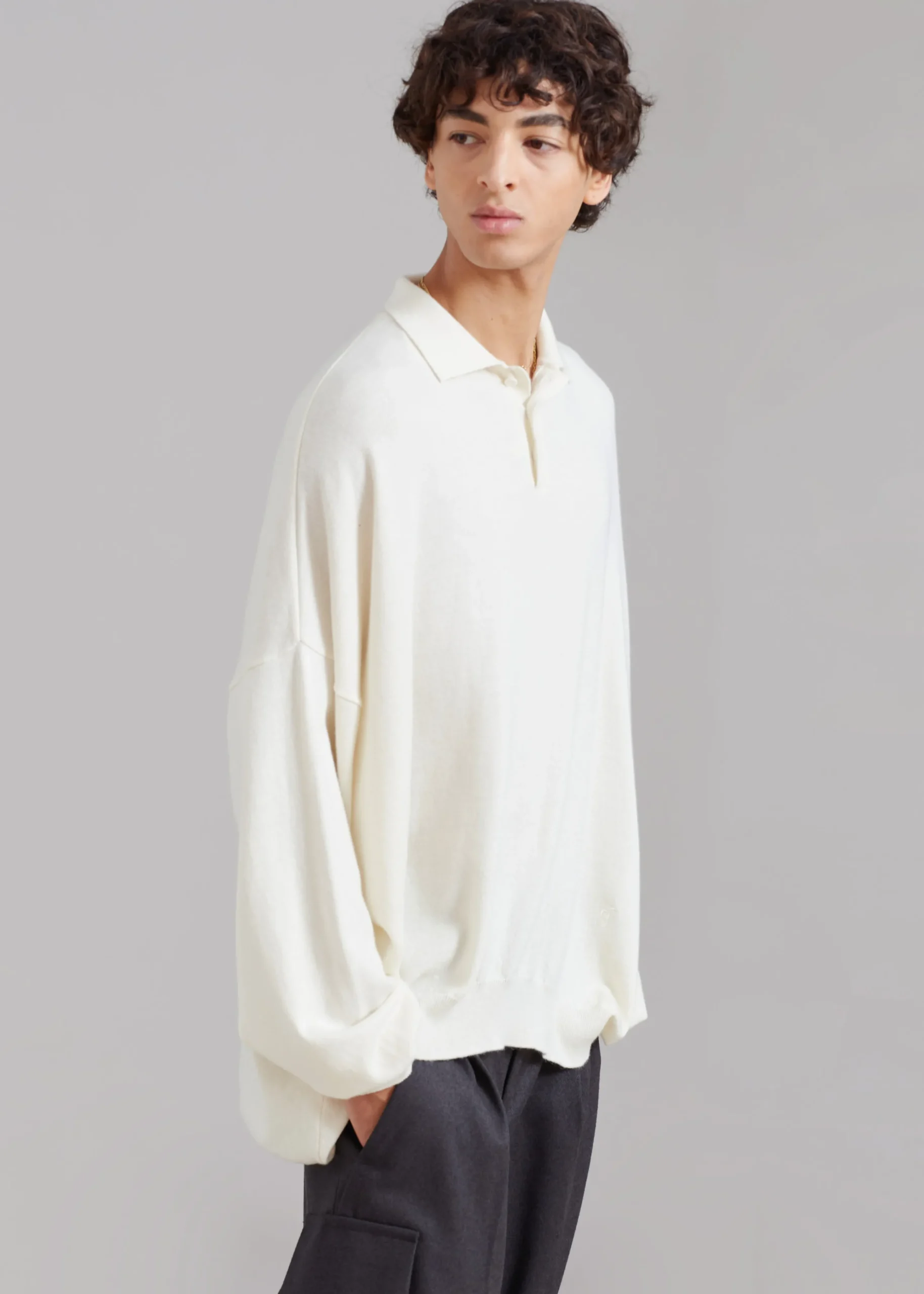The Frankie Shop Meriel Polo Sweater Cream Best
