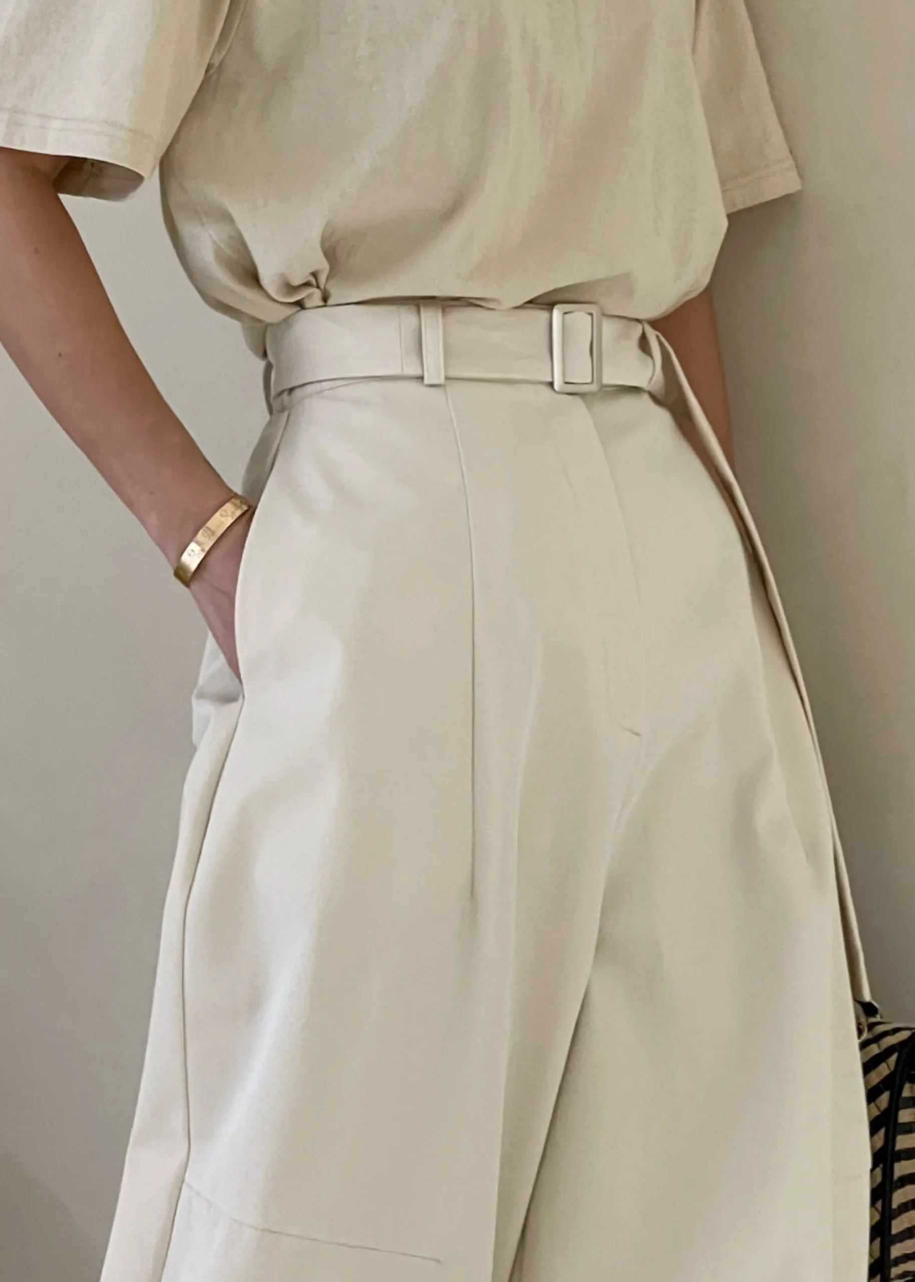 The Frankie Shop Mia Belted Pants Beige