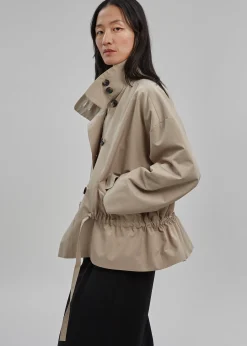 The Frankie Shop Myro Drawstring Jacket Beige Best