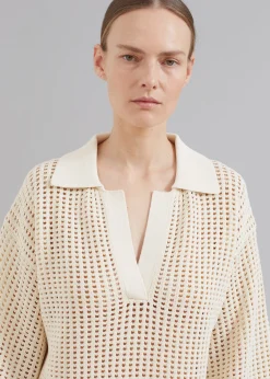 The Frankie Shop Nanushka Siya Long Sleeve Collared Dress Creme Discount