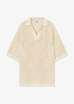The Frankie Shop Nanushka Siya Long Sleeve Collared Dress Creme Discount