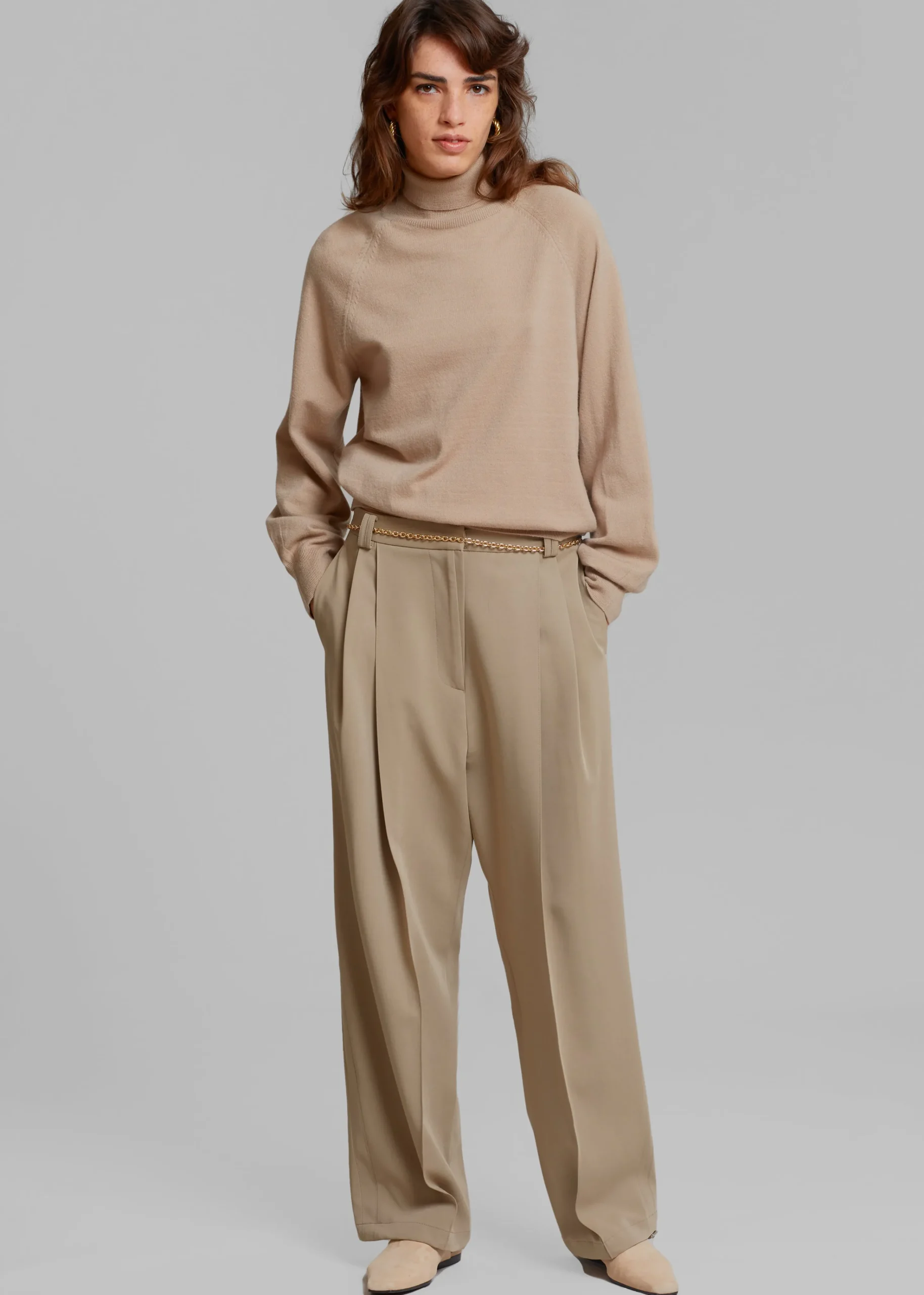 The Frankie Shop Naomie String Pants Latte Clearance