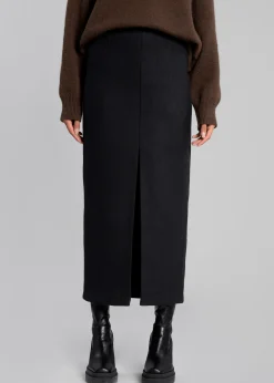 The Frankie Shop Neasi Wool-Blend Pencil Skirt Black Best