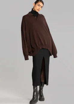 The Frankie Shop Neasi Wool-Blend Pencil Skirt Black Best