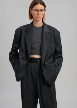 The Frankie Shop Nellie Blazer Charcoal Outlet