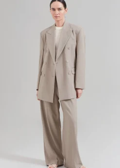 The Frankie Shop Nessi Double Breasted Blazer Taupe