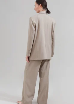 The Frankie Shop Nessi Double Breasted Blazer Taupe