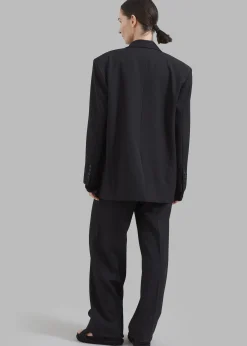 The Frankie Shop Nessi Double Breasted Blazer Black New