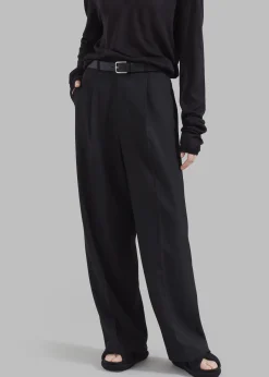 The Frankie Shop Nessi Pintuck Trousers Black New