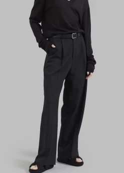The Frankie Shop Nessi Pintuck Trousers Black New