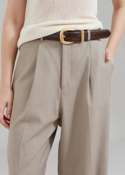 The Frankie Shop Nessi Pintuck Trousers Taupe Sale