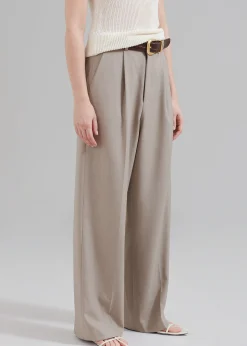 The Frankie Shop Nessi Pintuck Trousers Taupe Sale