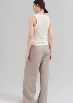 The Frankie Shop Nessi Pintuck Trousers Taupe Sale