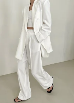 The Frankie Shop Nessi Pintuck Trousers White Hot