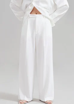 The Frankie Shop Nessi Pintuck Trousers White Hot