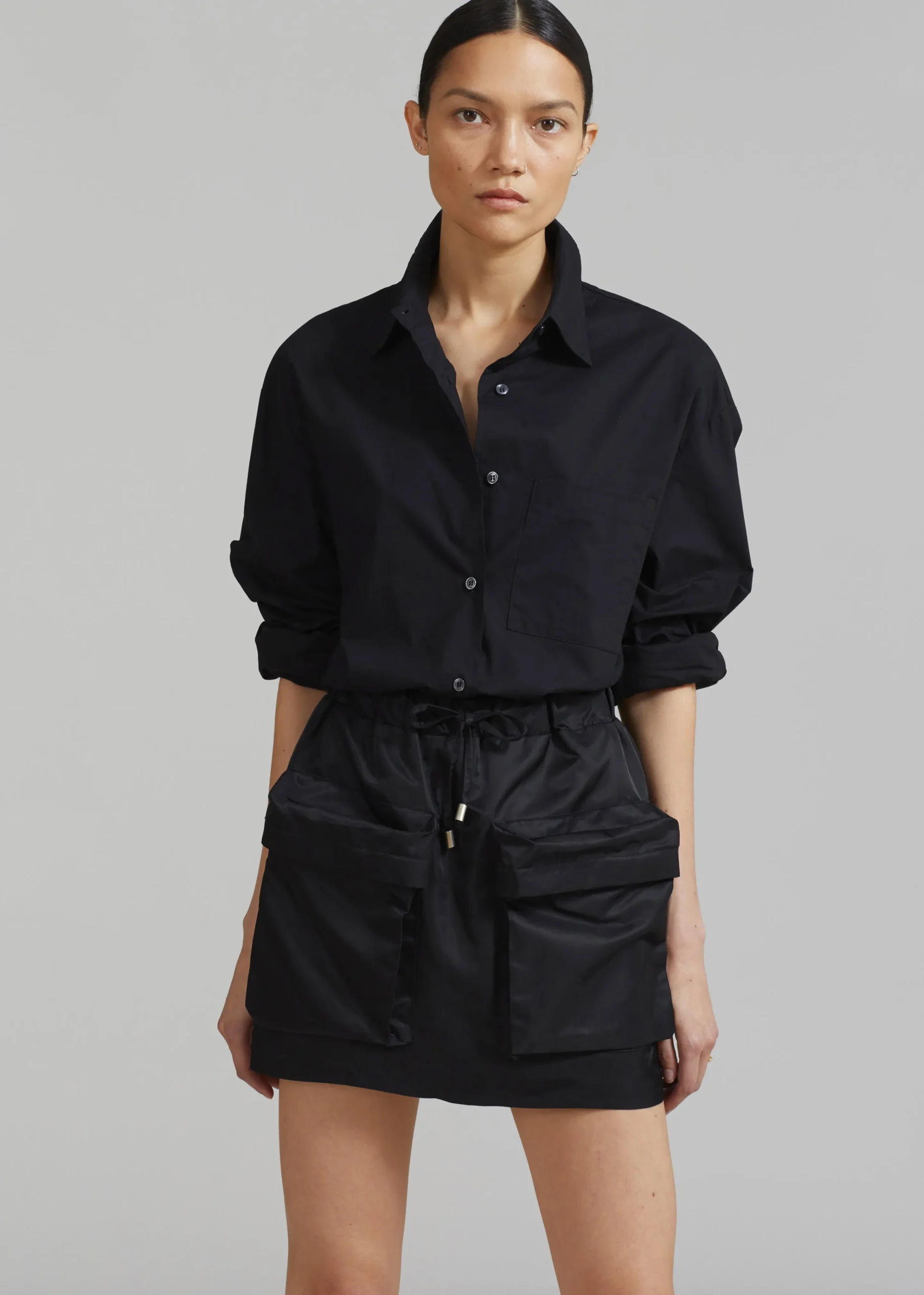 The Frankie Shop Neta Pocket Mini Skirt Black Discount