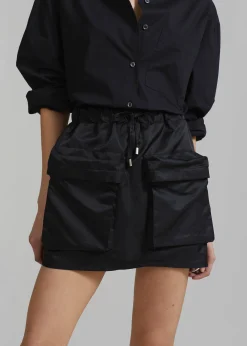 The Frankie Shop Neta Pocket Mini Skirt Black Discount