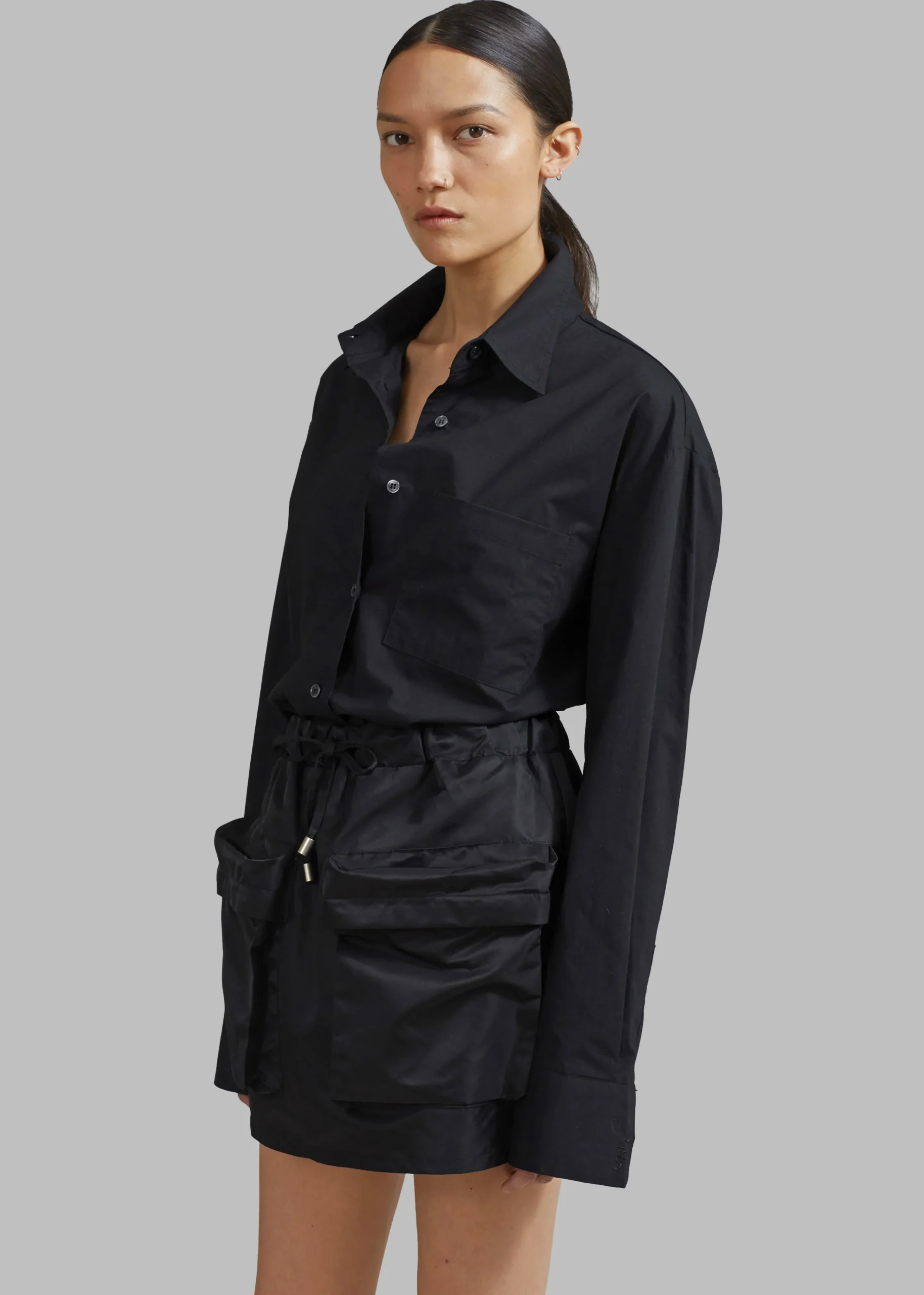 The Frankie Shop Neta Pocket Mini Skirt Black Discount