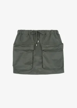 The Frankie Shop Neta Pocket Mini Skirt Olive