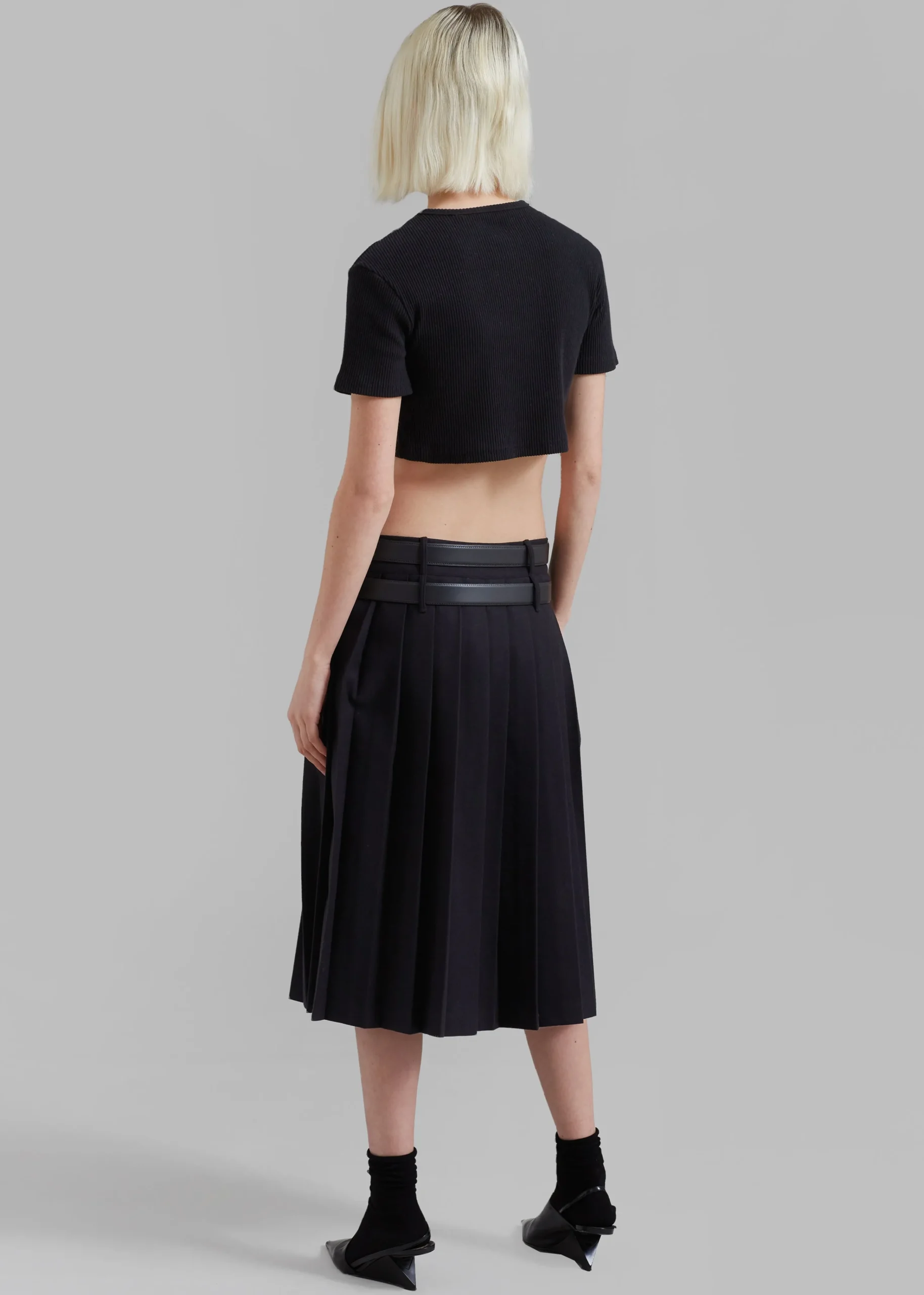 The Frankie Shop Nico Cropped Tee Black New