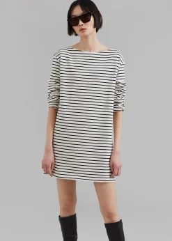 The Frankie Shop Nino Mini Dress Black Stripe Online