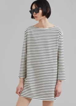 The Frankie Shop Nino Mini Dress Black Stripe Online