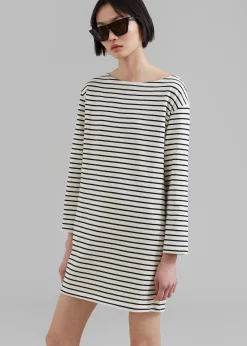 The Frankie Shop Nino Mini Dress Black Stripe Online