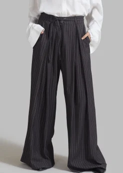 The Frankie Shop Noor Wide Pants Grey Pinstripe Sale