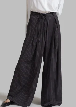 The Frankie Shop Noor Wide Pants Grey Pinstripe Sale