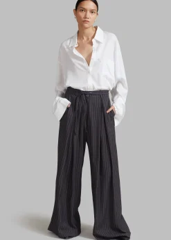 The Frankie Shop Noor Wide Pants Grey Pinstripe Sale