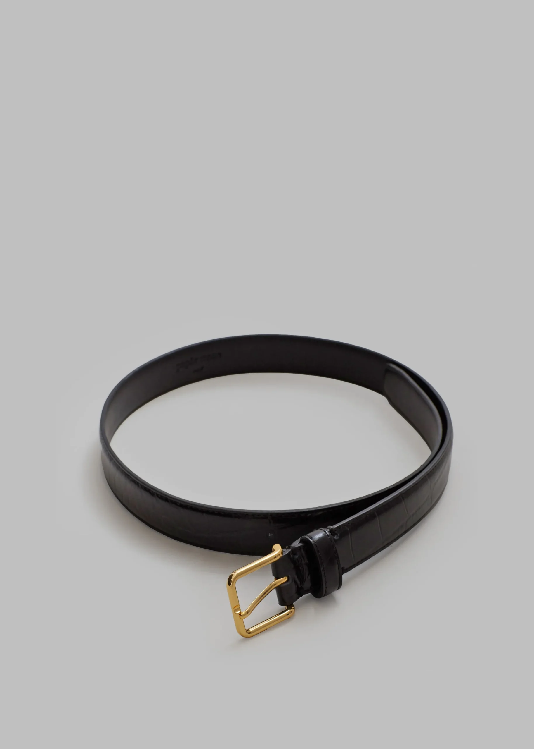 The Frankie Shop Norin Croc-Effect Belt Black Clearance