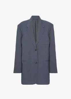 The Frankie Shop Notch Lapel Blazer Graphite