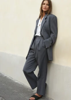 The Frankie Shop Notch Lapel Blazer Graphite