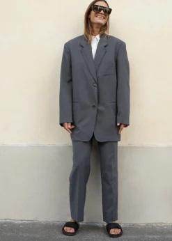 The Frankie Shop Notch Lapel Blazer Graphite