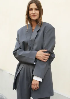 The Frankie Shop Notch Lapel Blazer Graphite