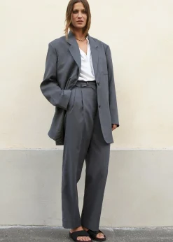 The Frankie Shop Notch Lapel Blazer Graphite