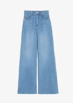 The Frankie Shop Odelle Wide Denim Pants Worn Wash Clearance
