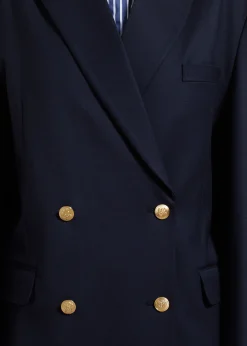 The Frankie Shop Oline Double Breasted Blazer Dark Navy New