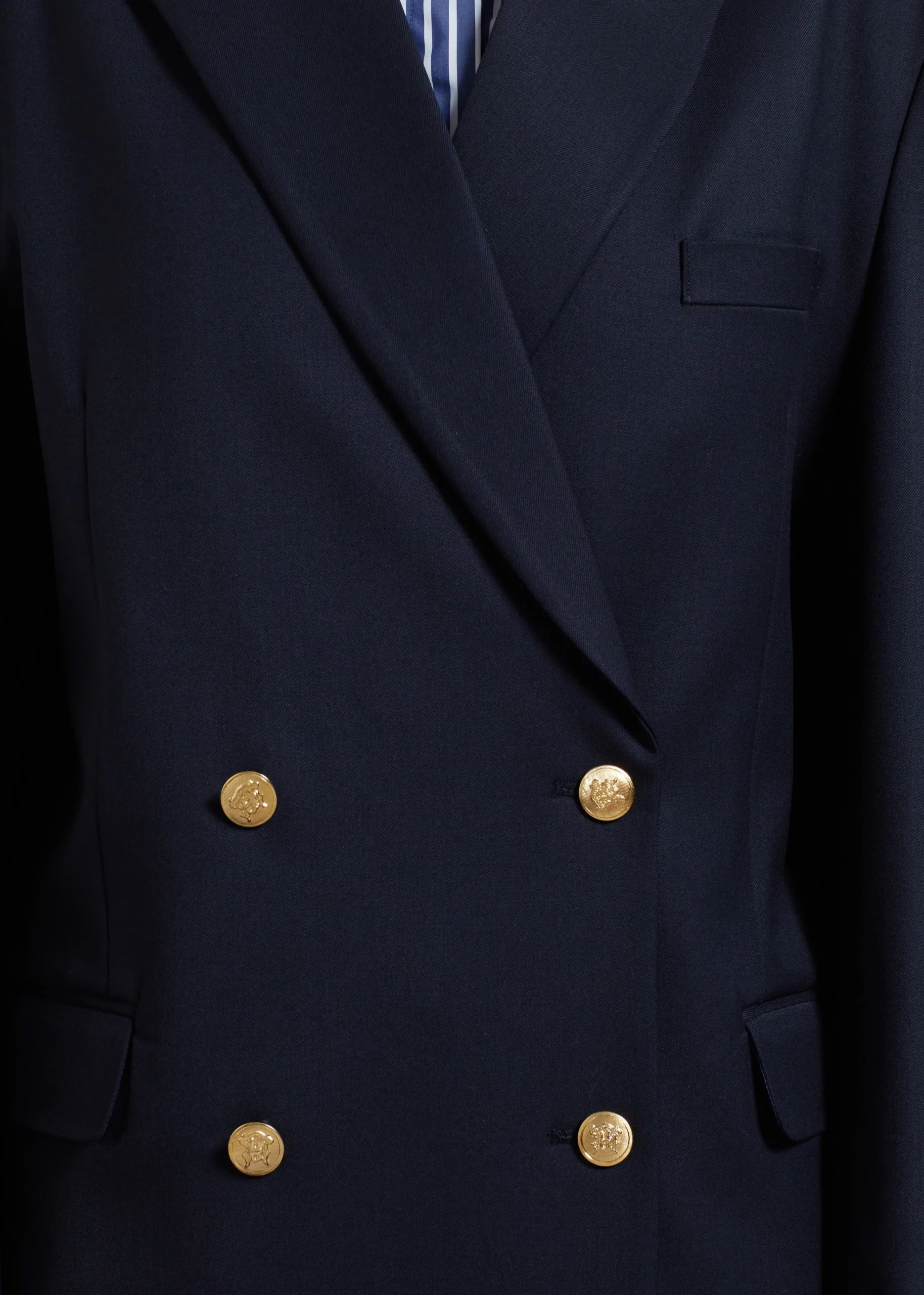 The Frankie Shop Oline Double Breasted Blazer Dark Navy New