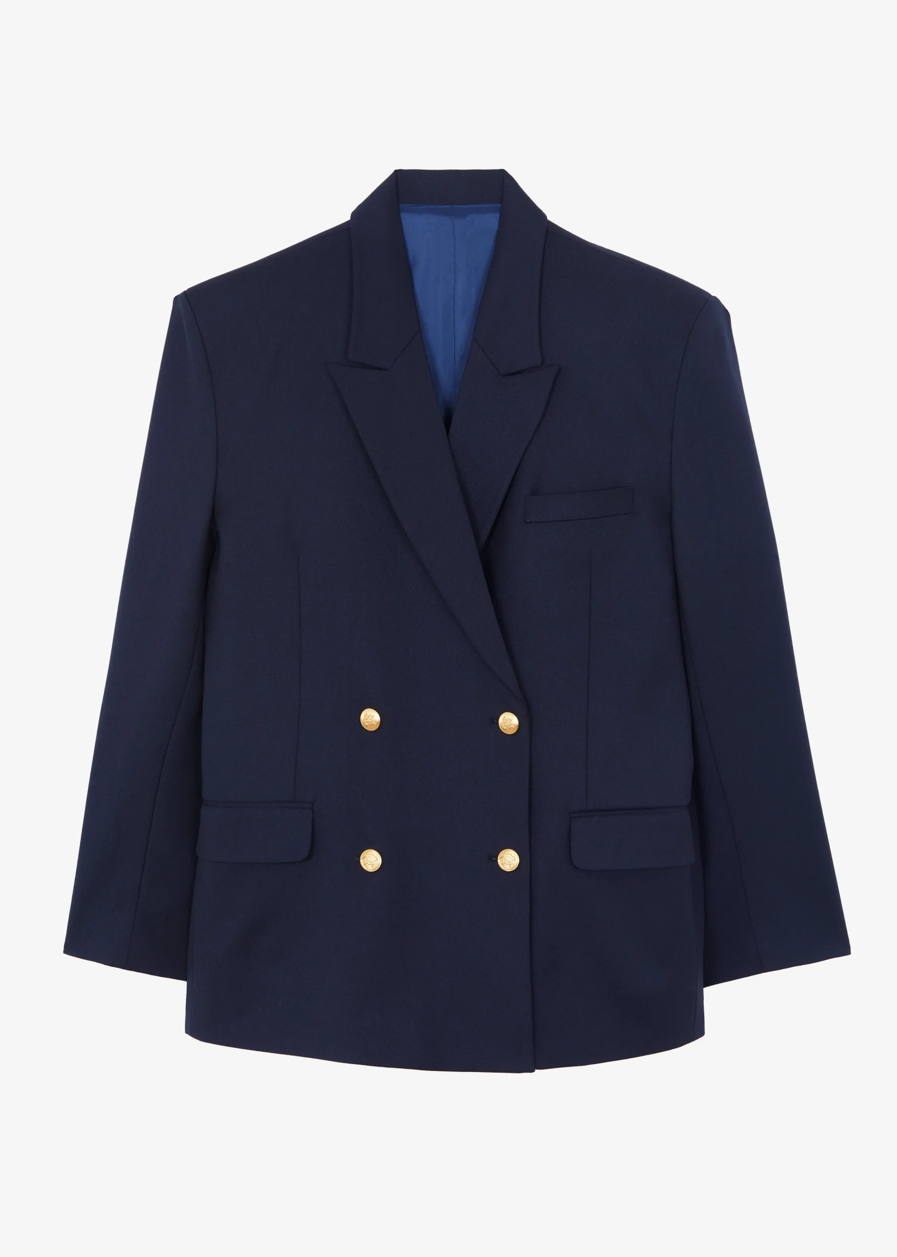 The Frankie Shop Oline Double Breasted Blazer Dark Navy New