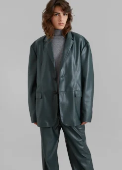 The Frankie Shop Olympia Blazer Bottle Green Discount