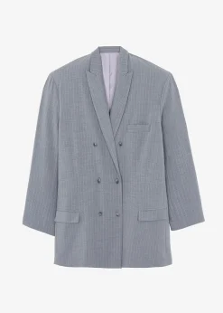 The Frankie Shop Omoka Blazer Grey Pinstripe Hot