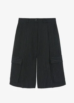 The Frankie Shop Omoka Cargo Trouser Shorts Black Pinstripe Online