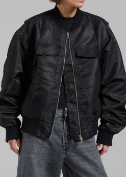 The Frankie Shop Onyx Bomber Jacket Black Outlet